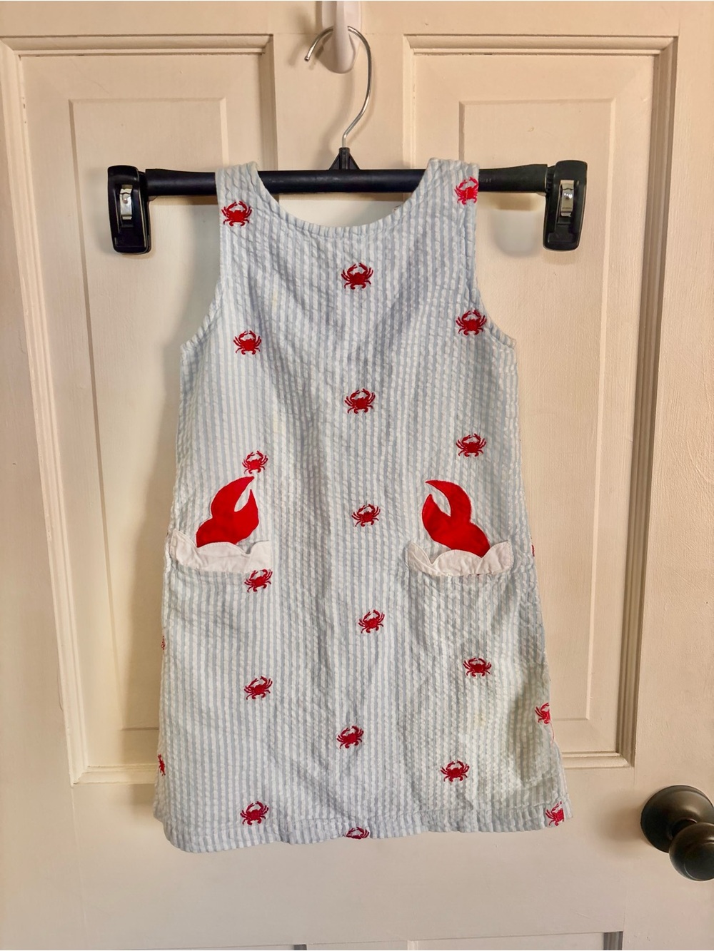 Cotton Kids Light Blue Crab Dress Size 4 Little Girl